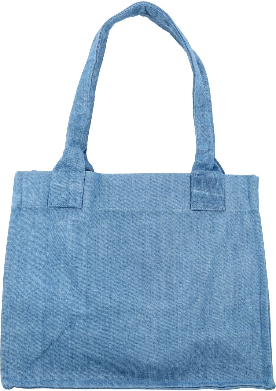 Ganni Large Easy Shopper Denim Blauw