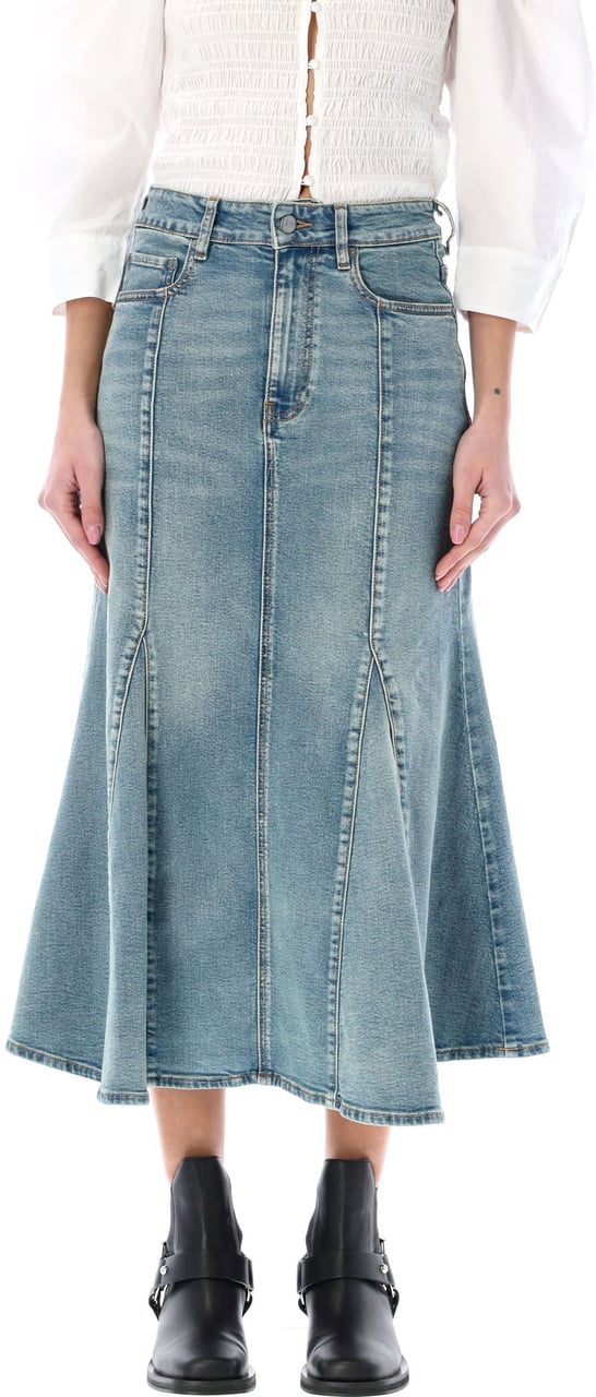 Ganni DENIM MAXY SKIRT Blauw