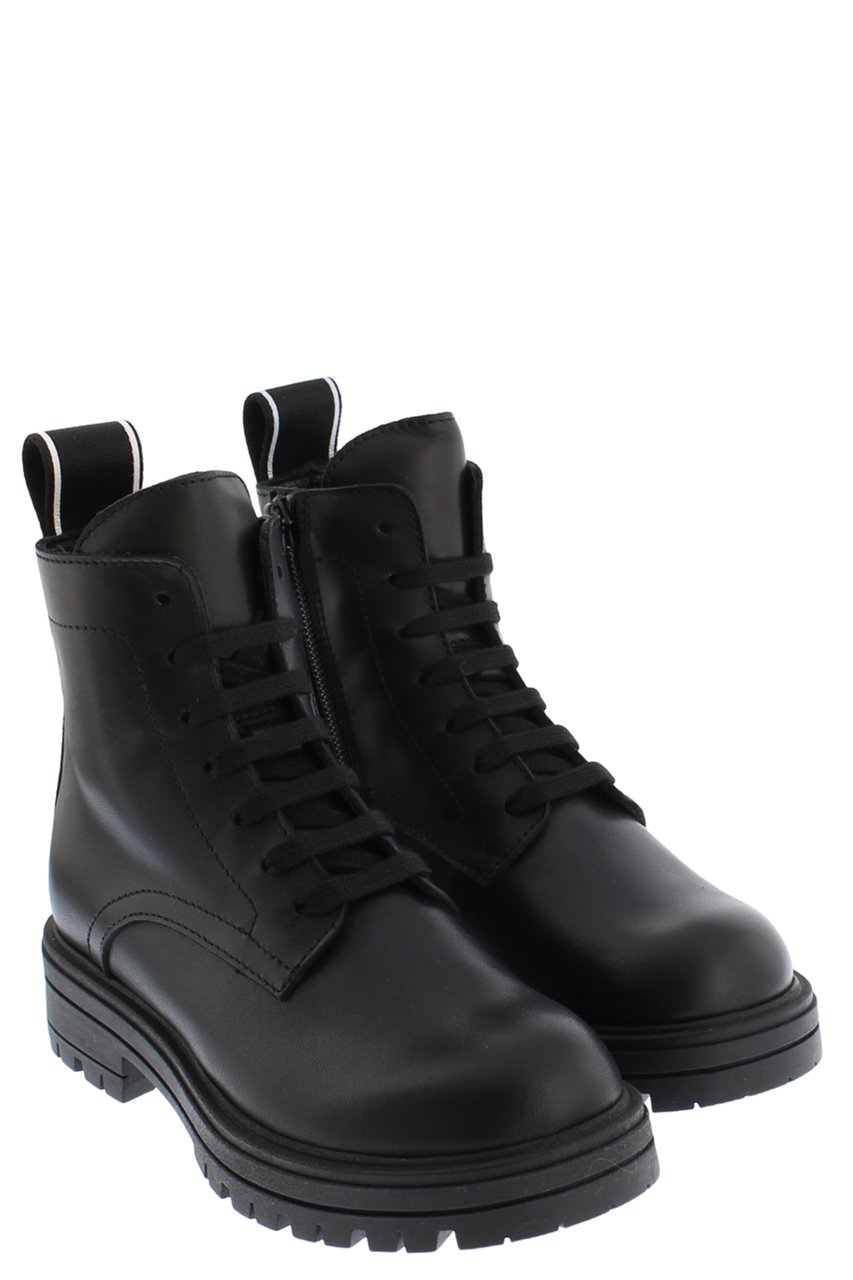 Dsquared2 Kids Ankle Boot Lace Up Logo Zwart