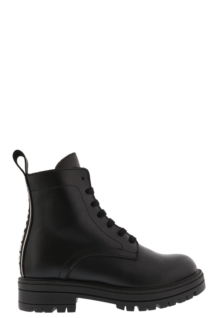 Dsquared2 Kids Ankle Boot Lace Up Logo Zwart