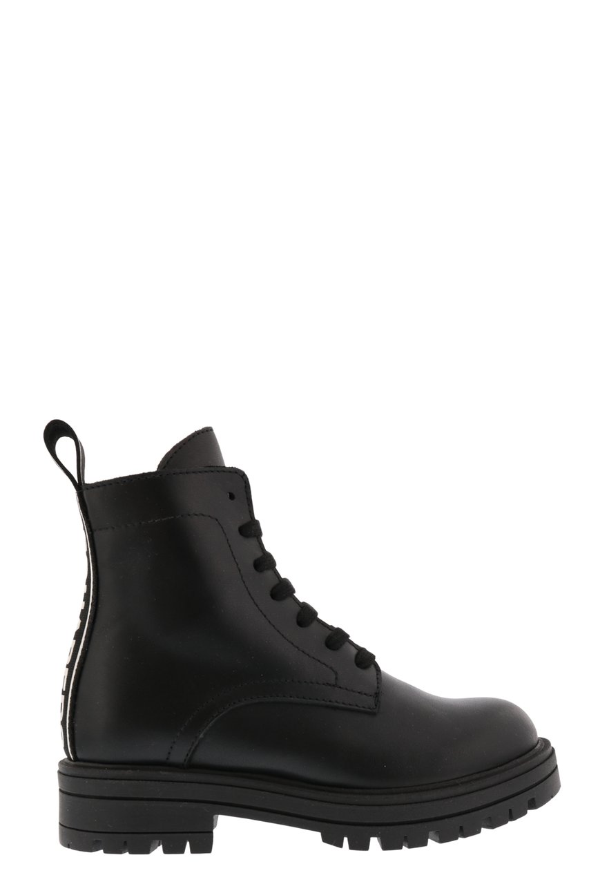 Dsquared2 Kids Ankle Boot Lace Up Logo Zwart