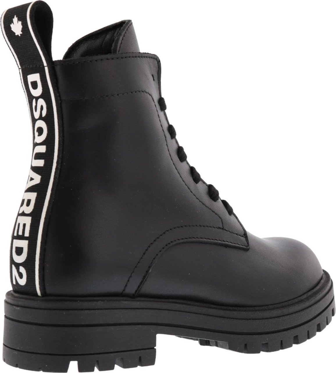Dsquared2 Kids Ankle Boot Lace Up Logo Zwart