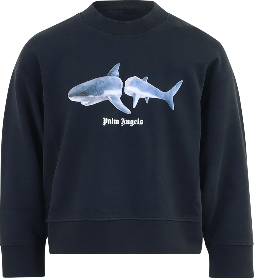 Palm Angels Shark Crew Neck Sweatshirt Zwart