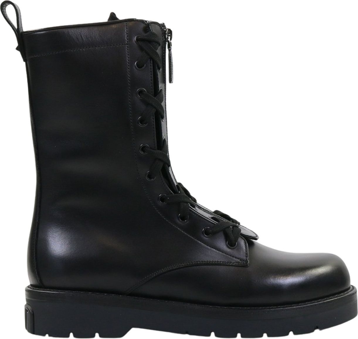 Valentino Valentino Garavani Combat Leather Boots Zwart