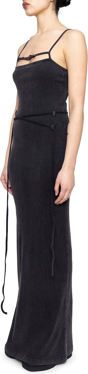 Ottolinger KNITTED CHARMED RIB DRESS MAXI BLACK WASH Divers