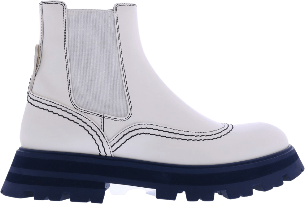 Alexander McQueen Dames Chelsea Boot Wander Wit/Blauw Wit