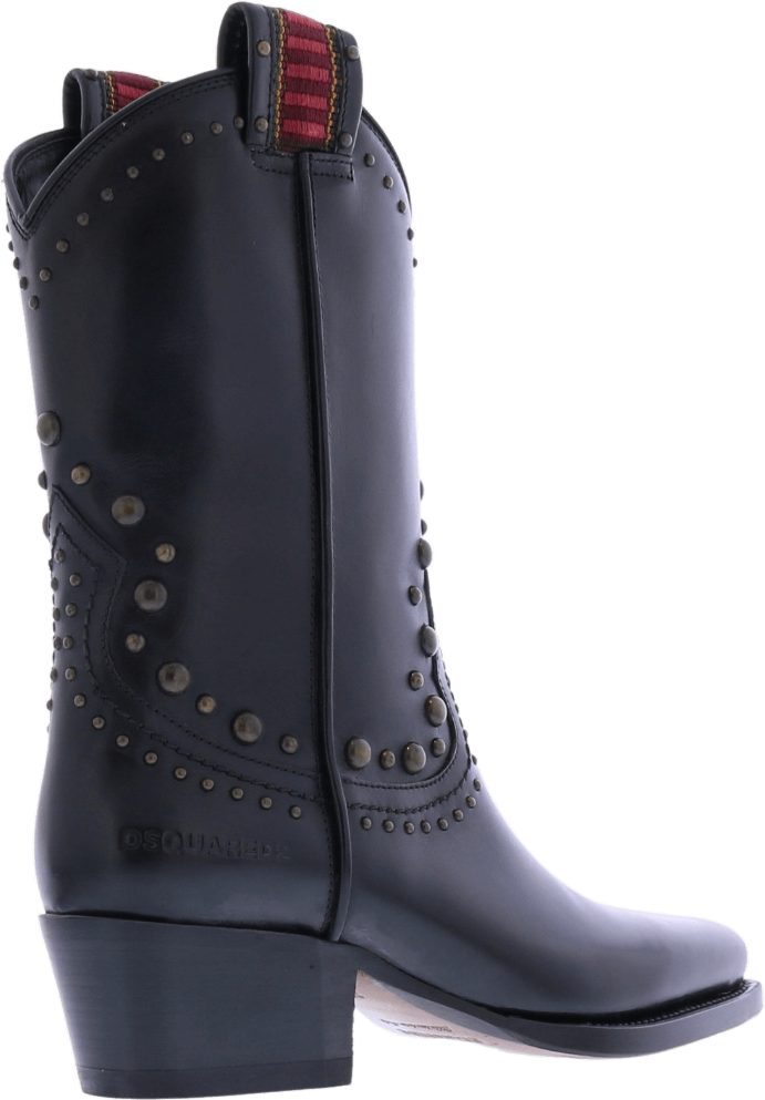 Dsquared2 Dames Flat Boot West Studs Zwart