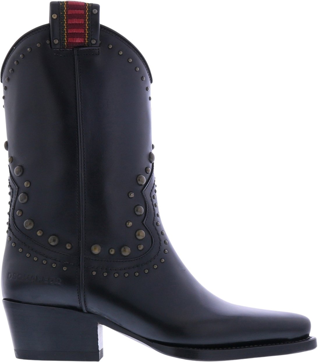 Dsquared2 Dames Flat Boot West Studs Zwart