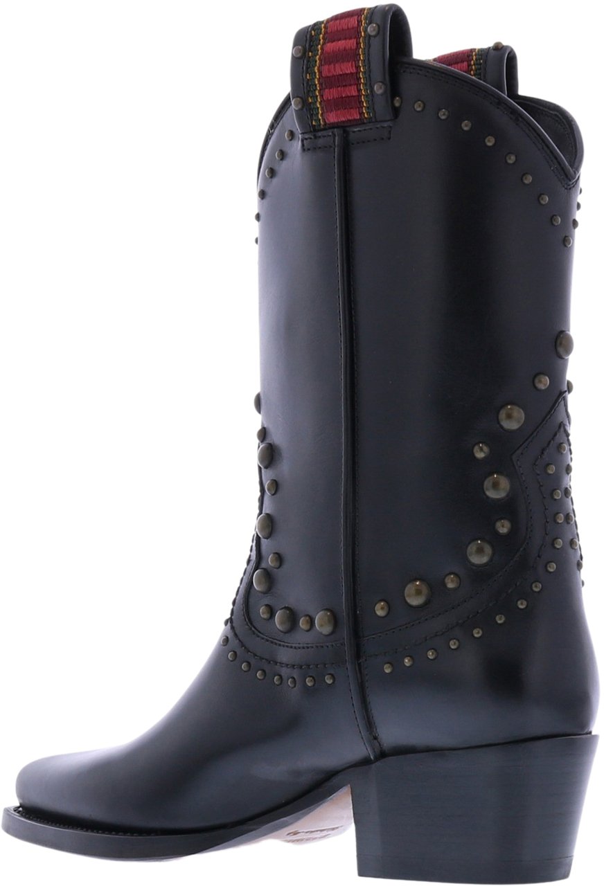 Dsquared2 Dames Flat Boot West Studs Zwart