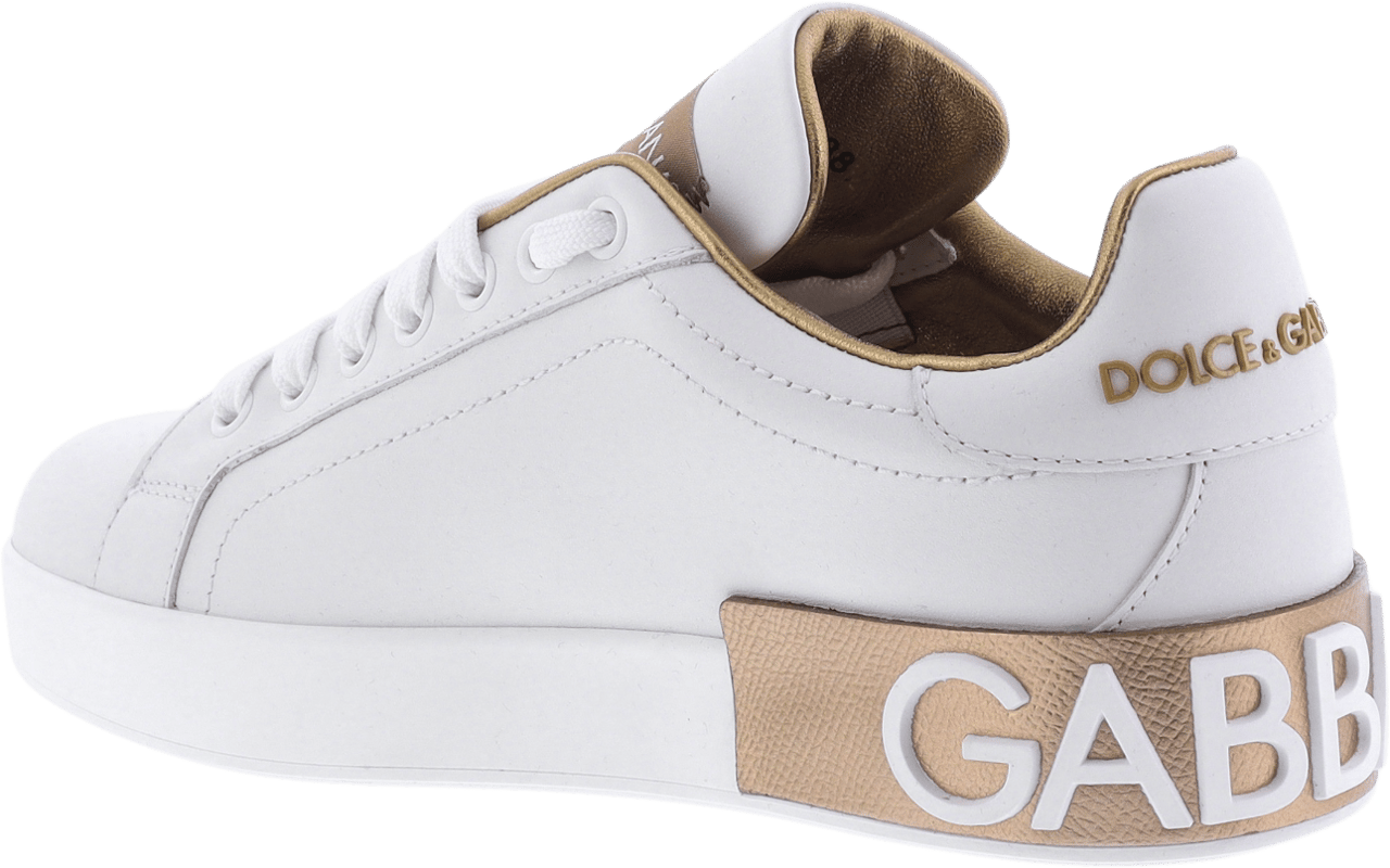 Dolce & Gabbana Dames Portofino Sneaker Wit/Goud Wit