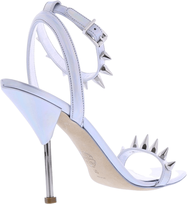 Alexander McQueen Dames Spike Sandal Silver Metallic