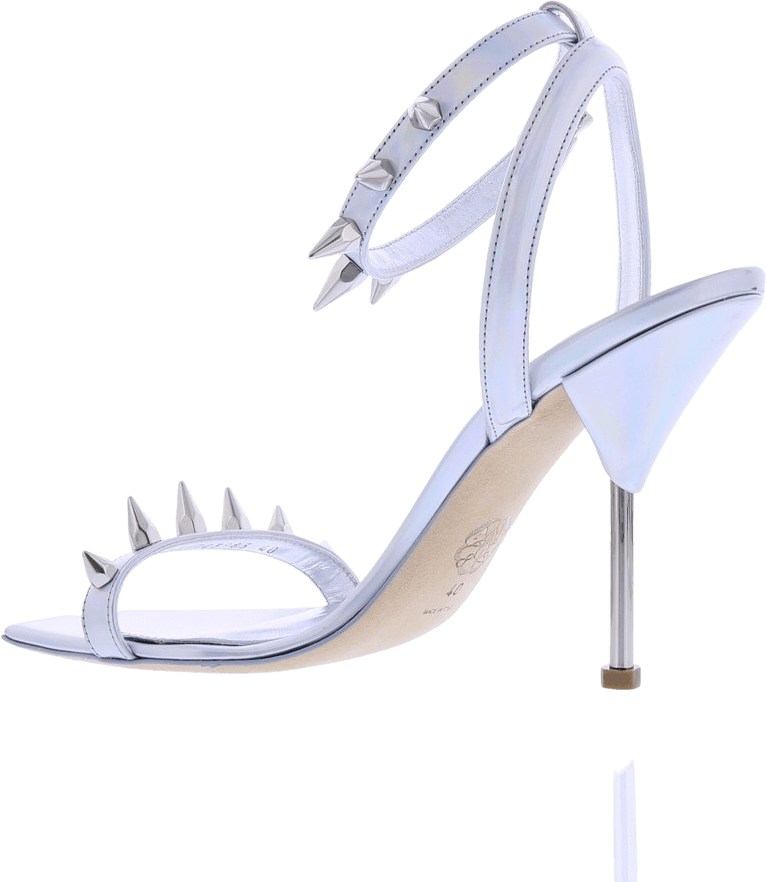 Alexander McQueen Dames Spike Sandal Silver Metallic