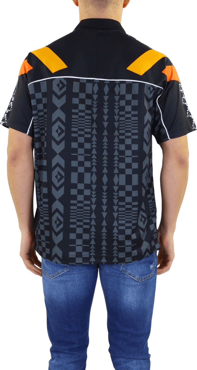 Marcelo Burlon Heren Aop Folk Kappa Soccer Polo Zwart