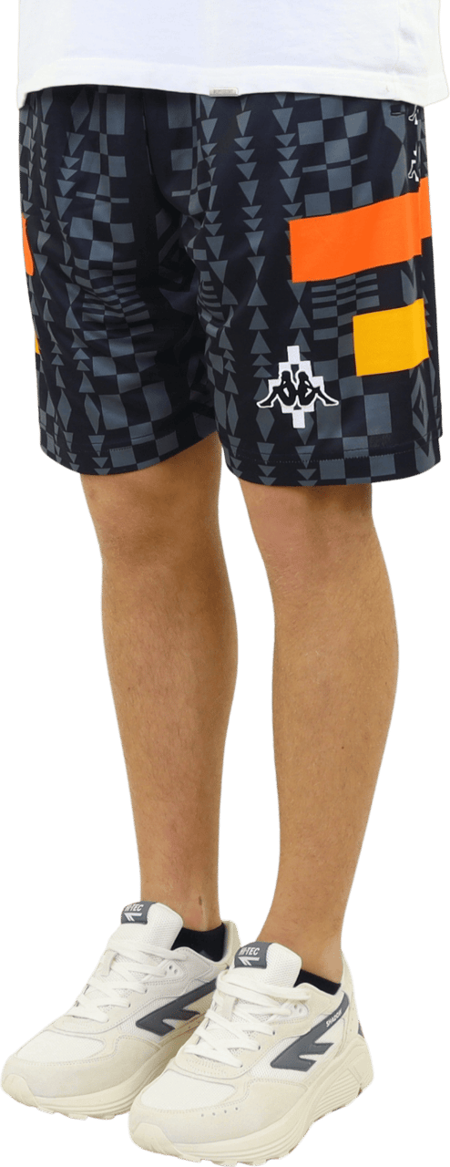 Marcelo Burlon Heren Aop Folk Kappa Soccer Shorts Zwart