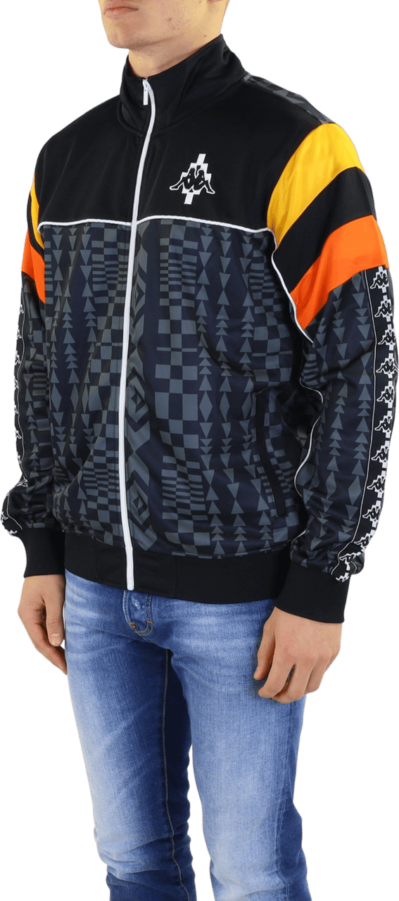 Marcelo Burlon Heren Aop Folk Kappa Track Jkt Zwart