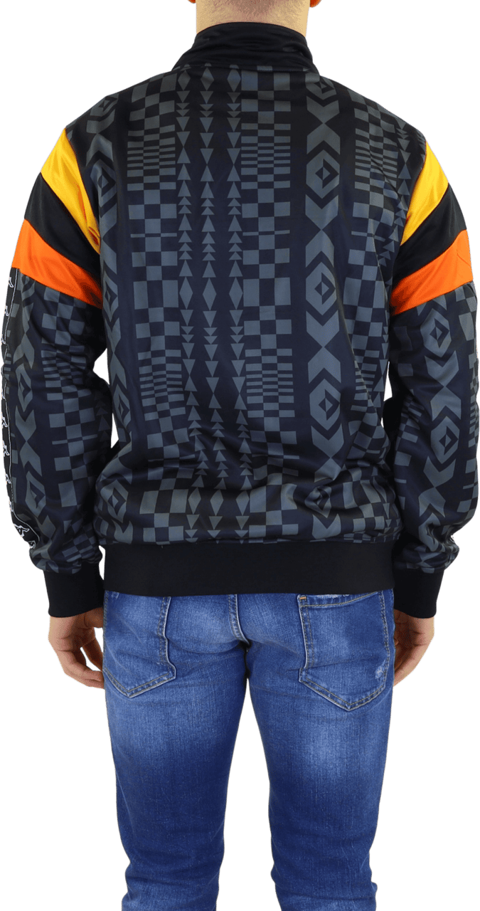 Marcelo Burlon Heren Aop Folk Kappa Track Jkt Zwart