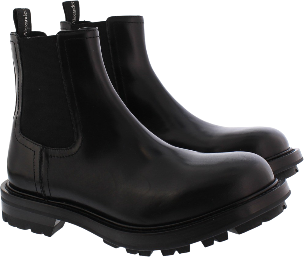 Alexander McQueen Heren Boot Leathe.S.Rubber Watson/El Zwart