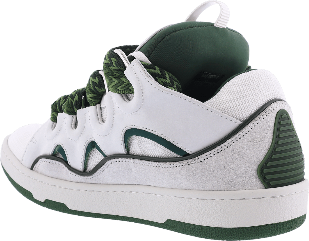 Lanvin Heren Curb Sneaker Wit/Groen Wit