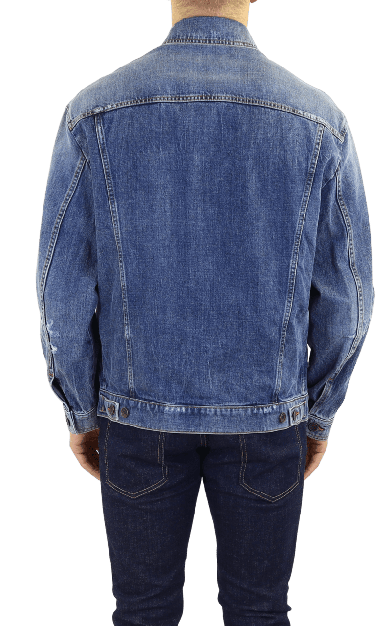 Dolce & Gabbana Heren Denim Jacquet met plaque Blauw