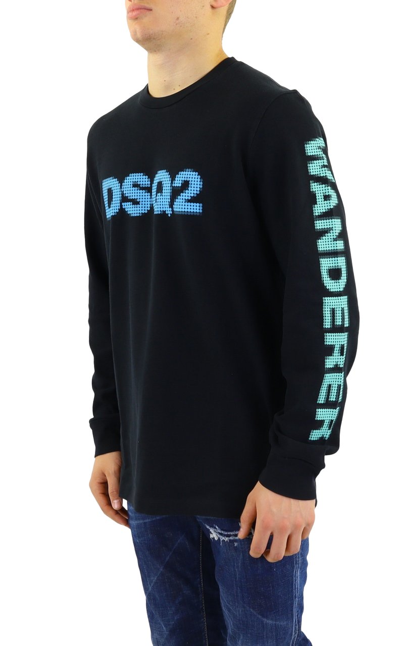 Dsquared2 Heren DSQ2 WorldWide Longsleeve Zwar Zwart