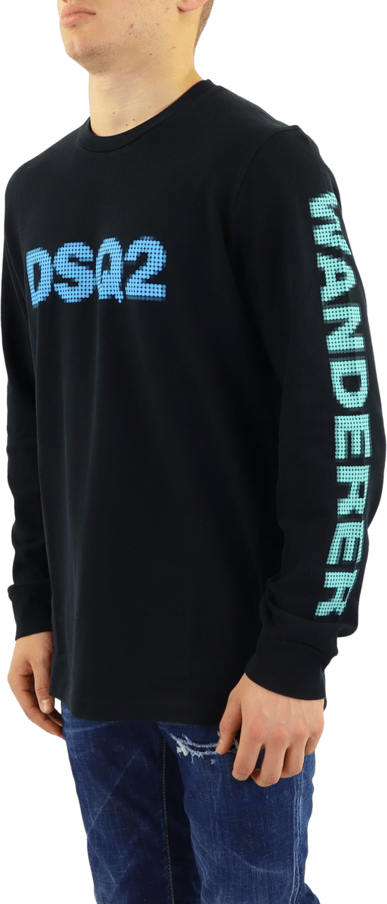 Dsquared2 Heren DSQ2 WorldWide Longsleeve Zwar Zwart