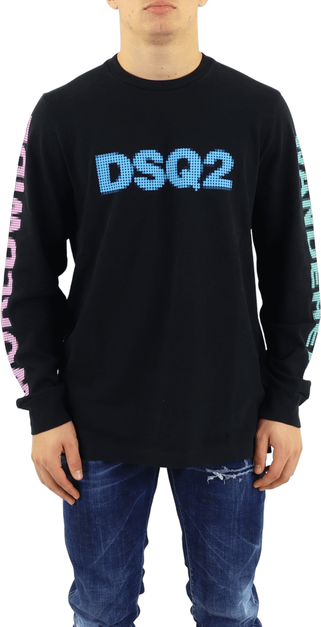 Dsquared2 Heren DSQ2 WorldWide Longsleeve Zwar Zwart