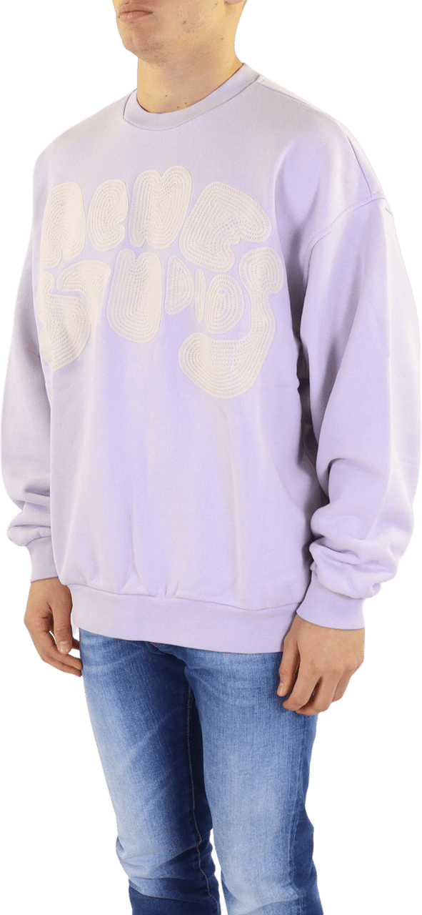 Acne Studios Heren Fyre Bubble Logo Crew Paars Geel