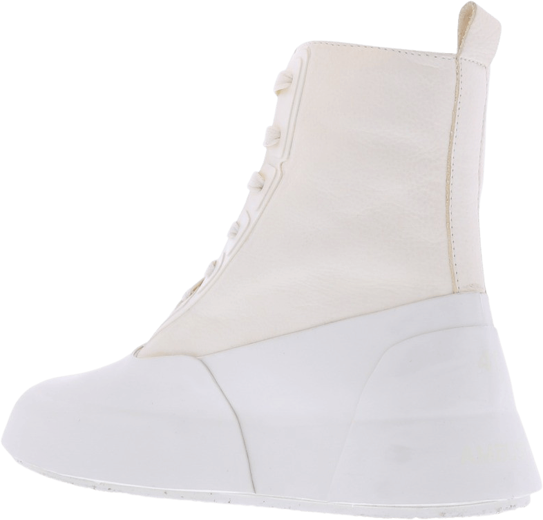 AMBUSH Heren Leather Mix Hi-Top Sneaker Off Wit