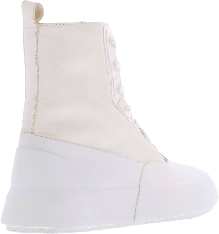 AMBUSH Heren Leather Mix Hi-Top Sneaker Off Wit