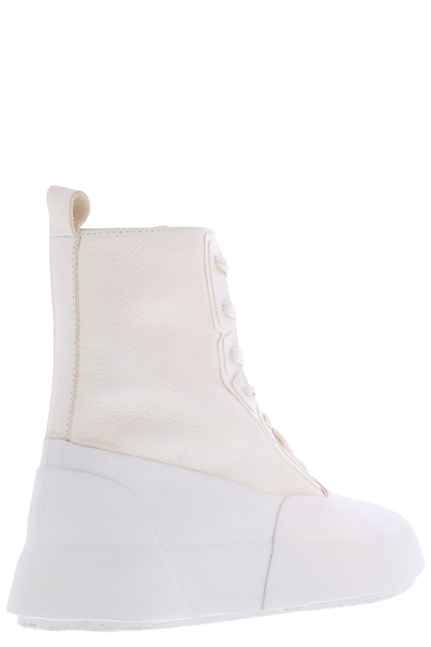 AMBUSH Heren Leather Mix Hi-Top Sneaker Off Wit