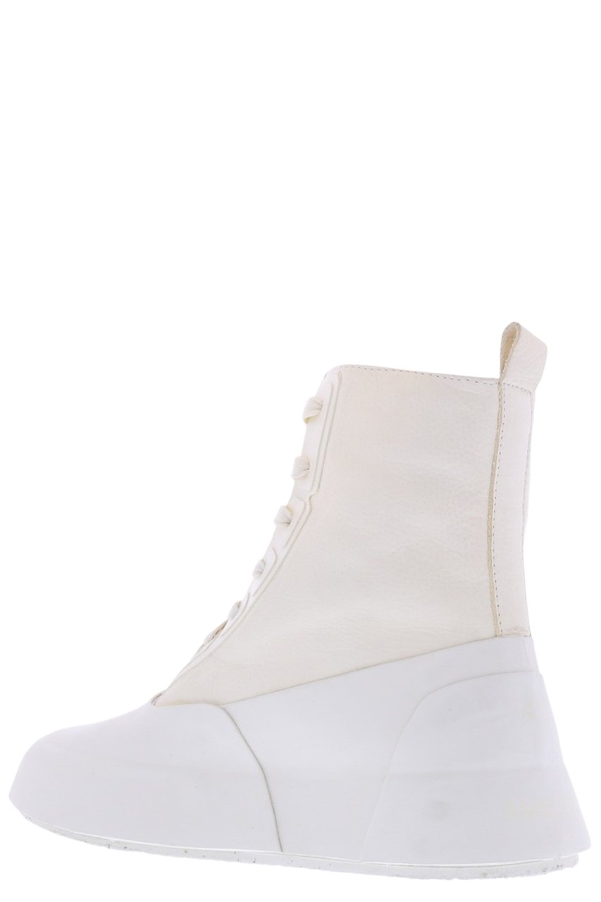 AMBUSH Heren Leather Mix Hi-Top Sneaker Off Wit