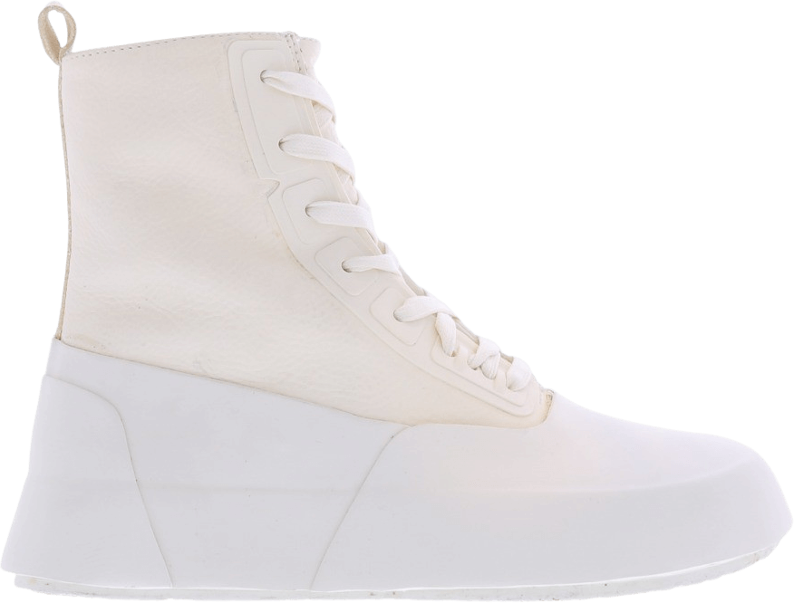 AMBUSH Heren Leather Mix Hi-Top Sneaker Off Wit