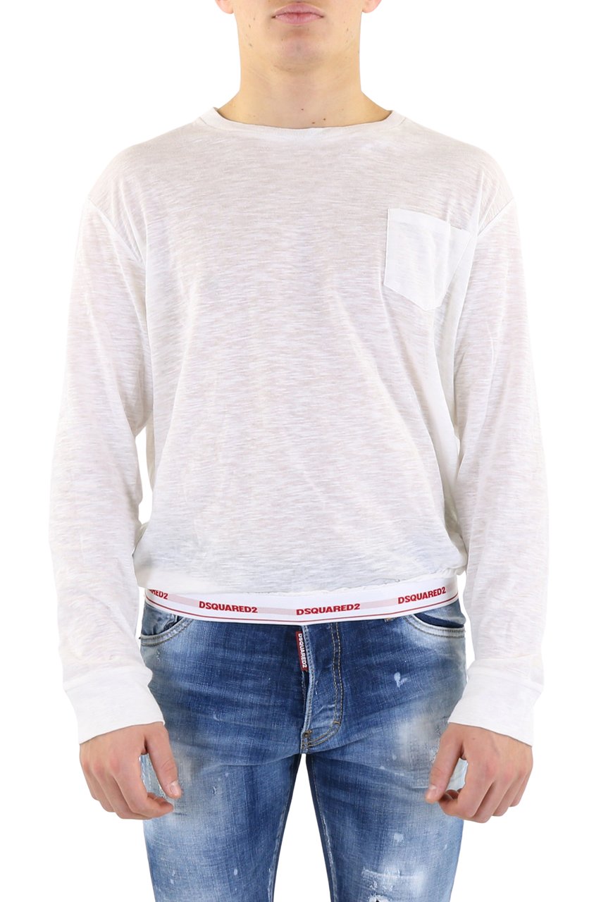 Dsquared2 Heren LONG SLEEVES TOP Wit