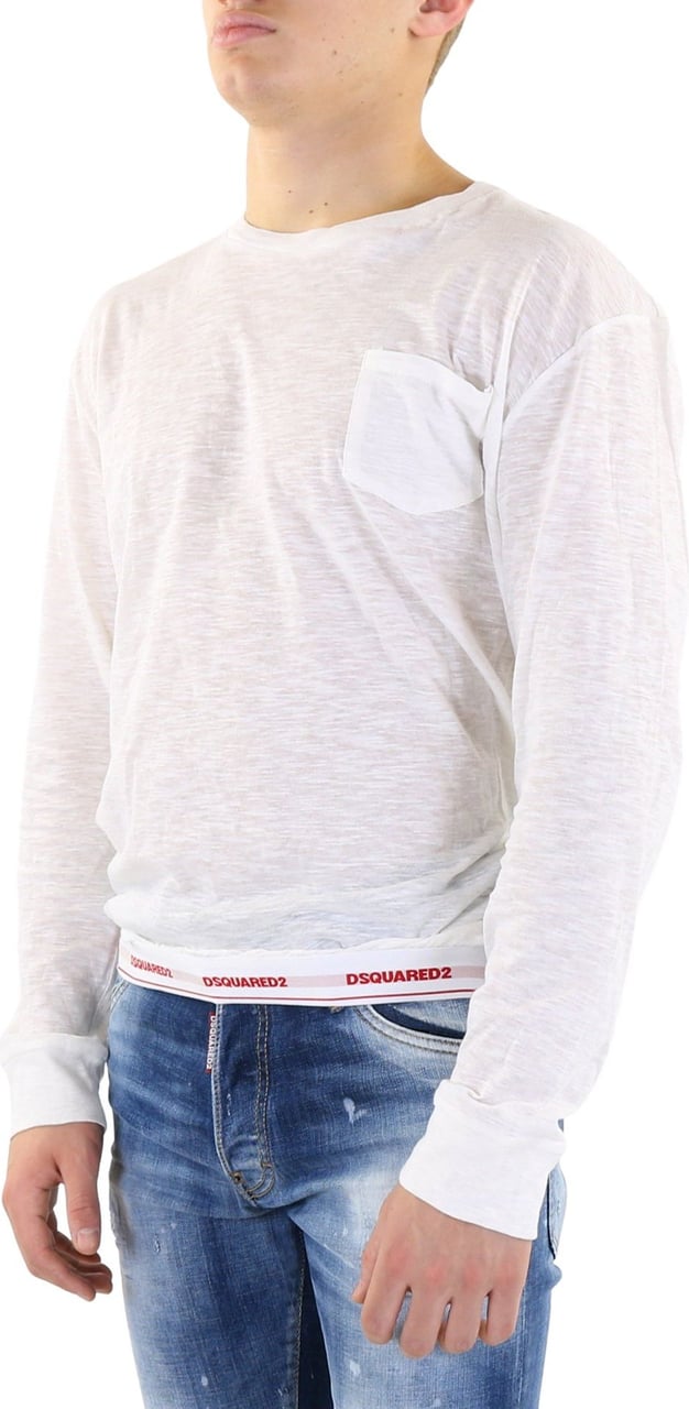 Dsquared2 Heren LONG SLEEVES TOP Wit