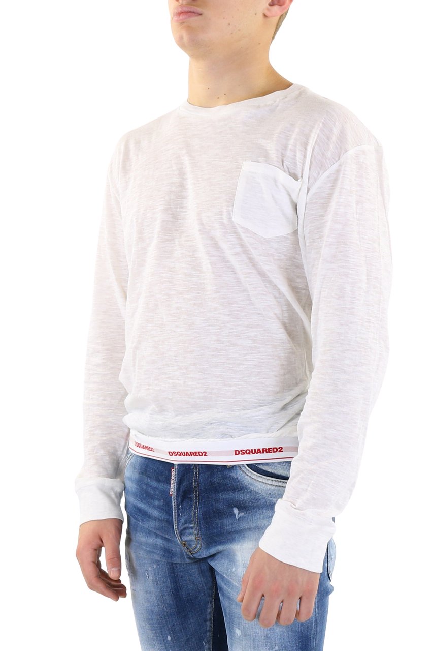 Dsquared2 Heren LONG SLEEVES TOP Wit