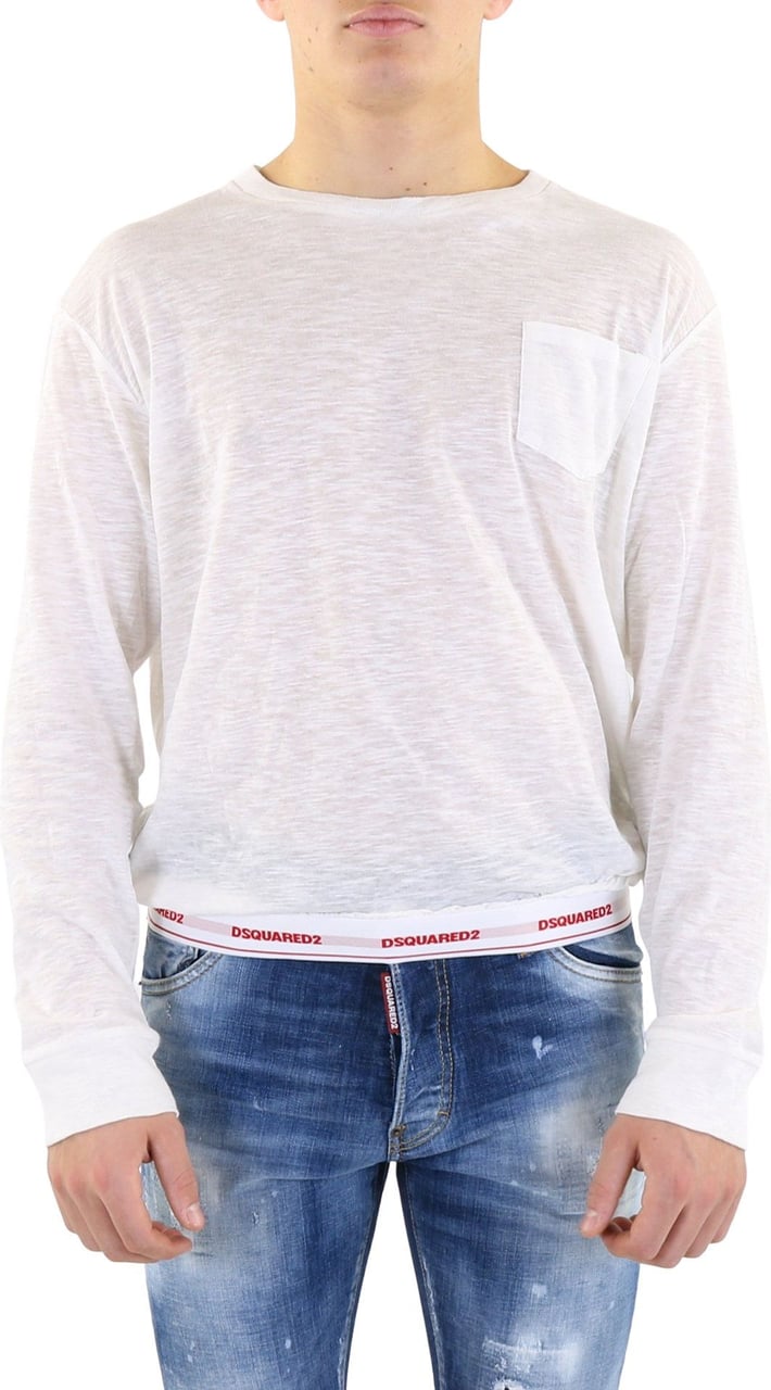 Dsquared2 Heren LONG SLEEVES TOP Wit