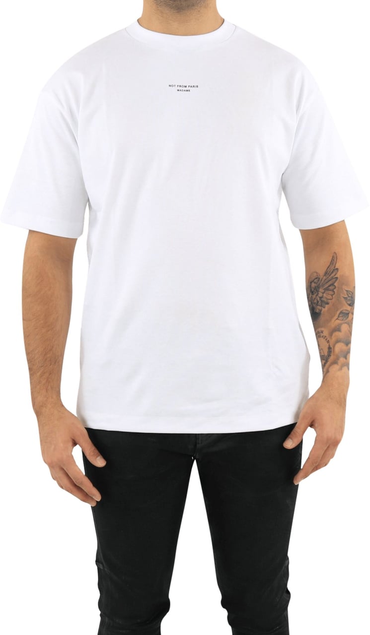 Drôle de Monsieur Heren Not From Paris Madame T-Shirt Wit