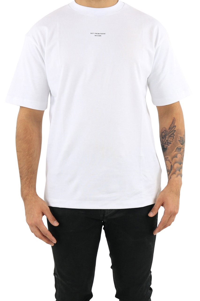 Drôle de Monsieur Heren Not From Paris Madame T-Shirt Wit