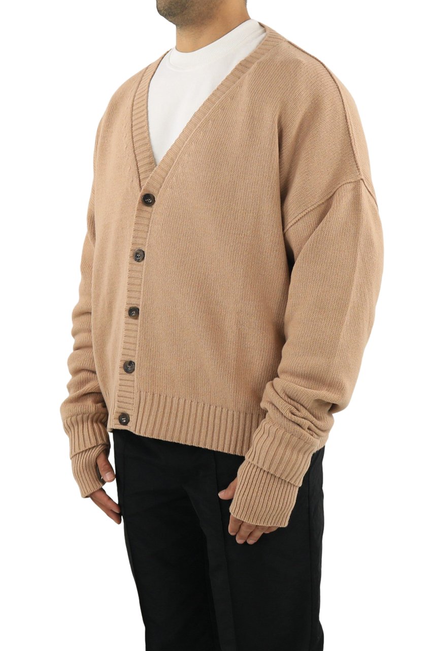 AMBUSH Heren Oversized Logo Cardigan Natur Beige