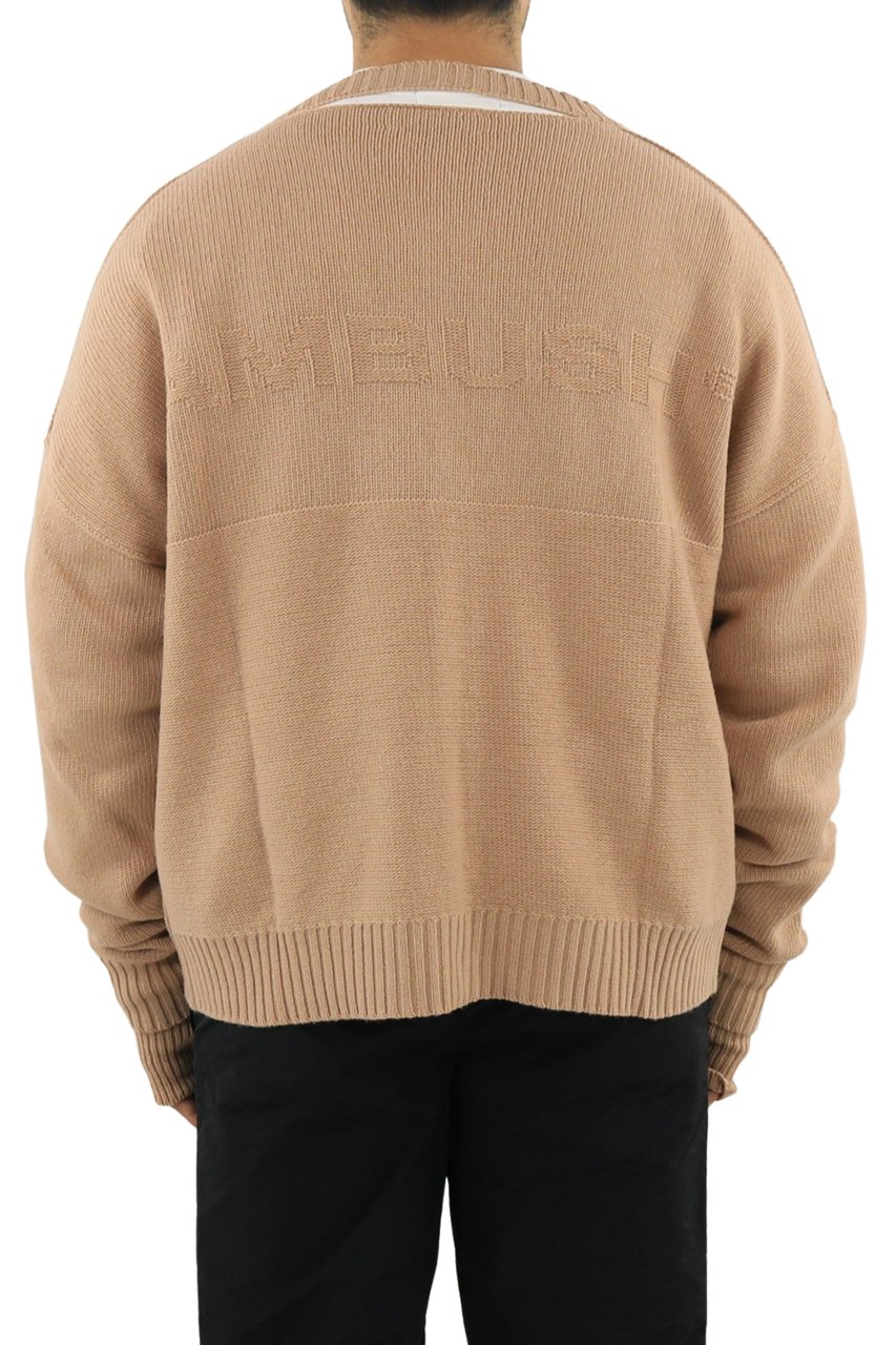 AMBUSH Heren Oversized Logo Cardigan  Natur Beige