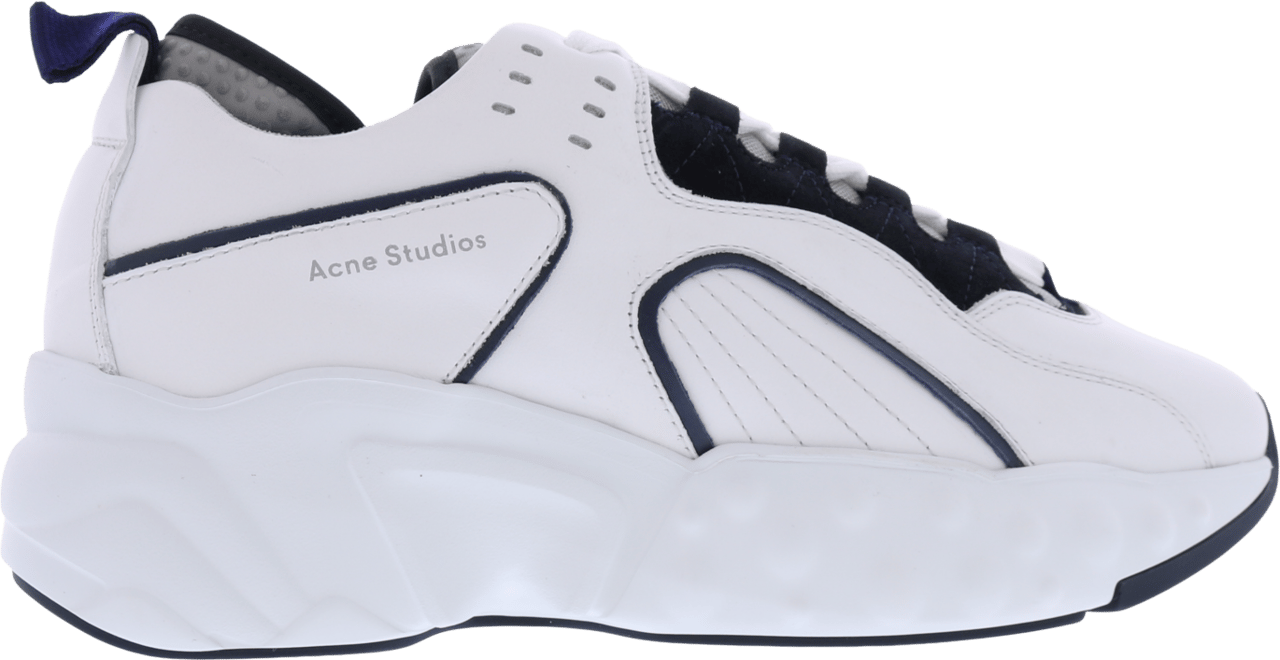 Acne Studios Heren Rockaway Leer Sneaker Wit Wit