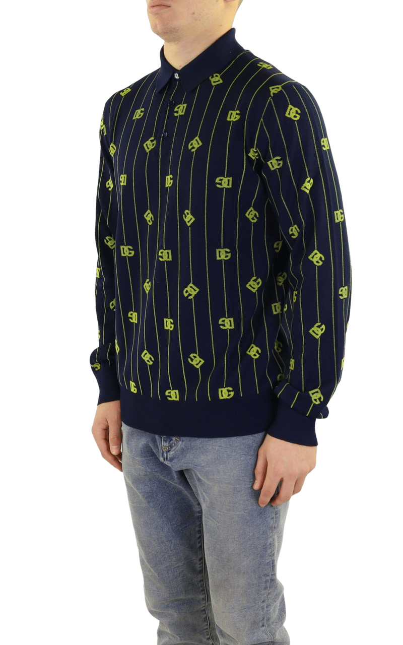 Dolce & Gabbana Heren Sartoriale Knit Zwart/Lime Zwart