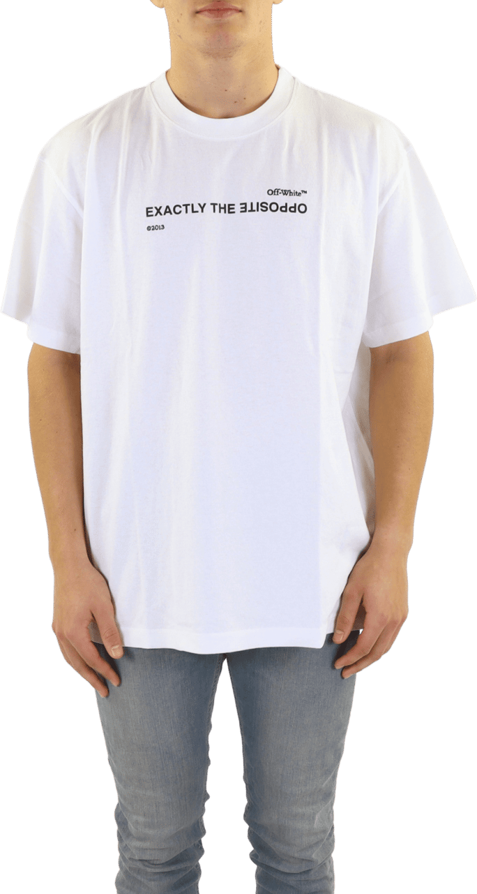 OFF-WHITE Heren Spiral Opposite T-Shirt Wit Wit