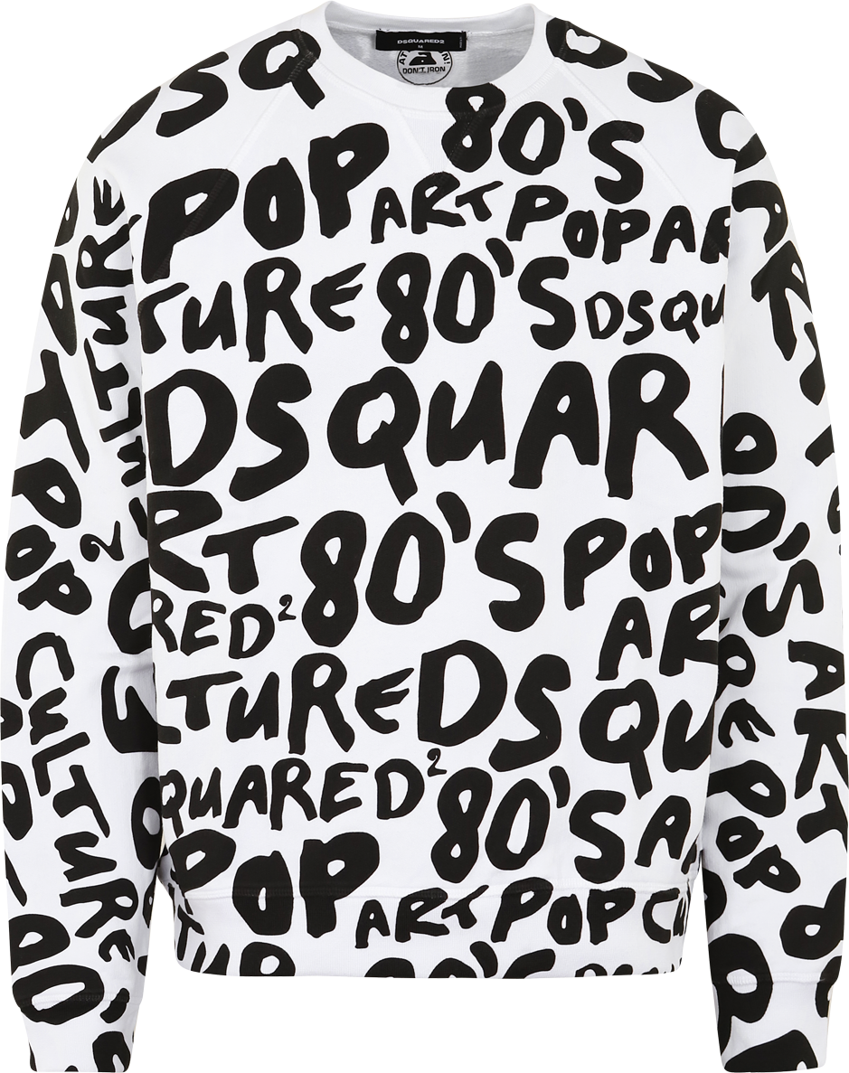 Dsquared2 Heren Pop 80's Sweatshirt Wit Wit