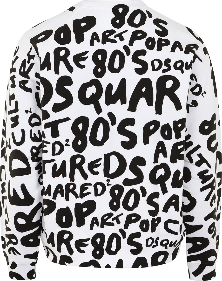 Dsquared2 Heren Pop 80's Sweatshirt Wit Wit