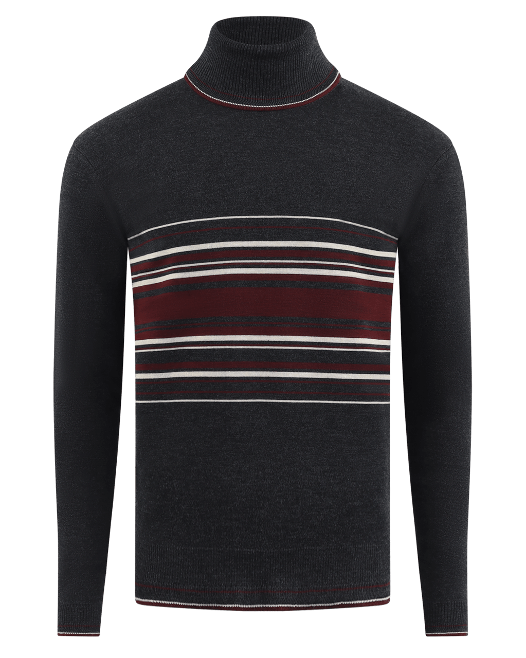 Dolce & Gabbana Heren Wool turtle neck Zwart/Rood Zwart