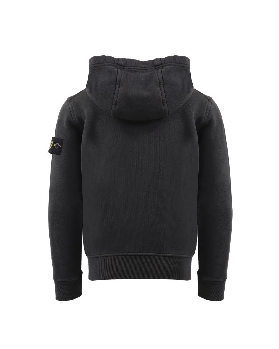 Stone Island Junior Kids Logo-Patch Zip-Up Hoodie Zwart Zwart