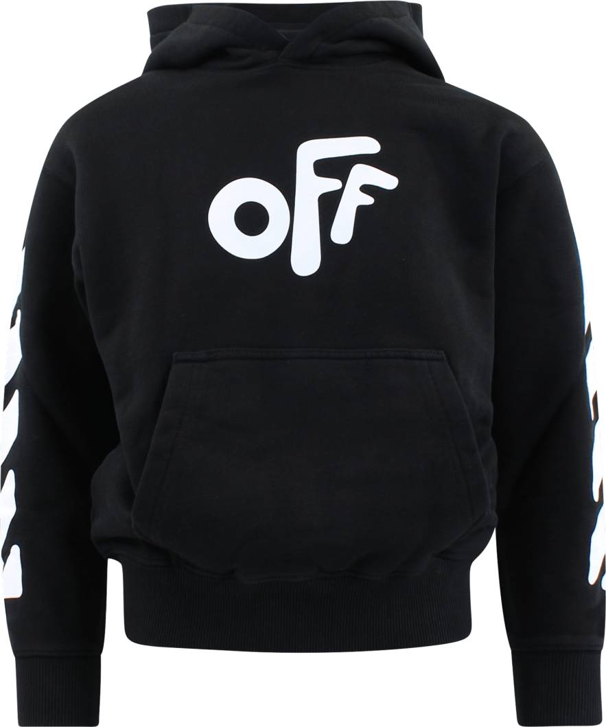 OFF-WHITE Kids Off Rounded Hoodie Zwart