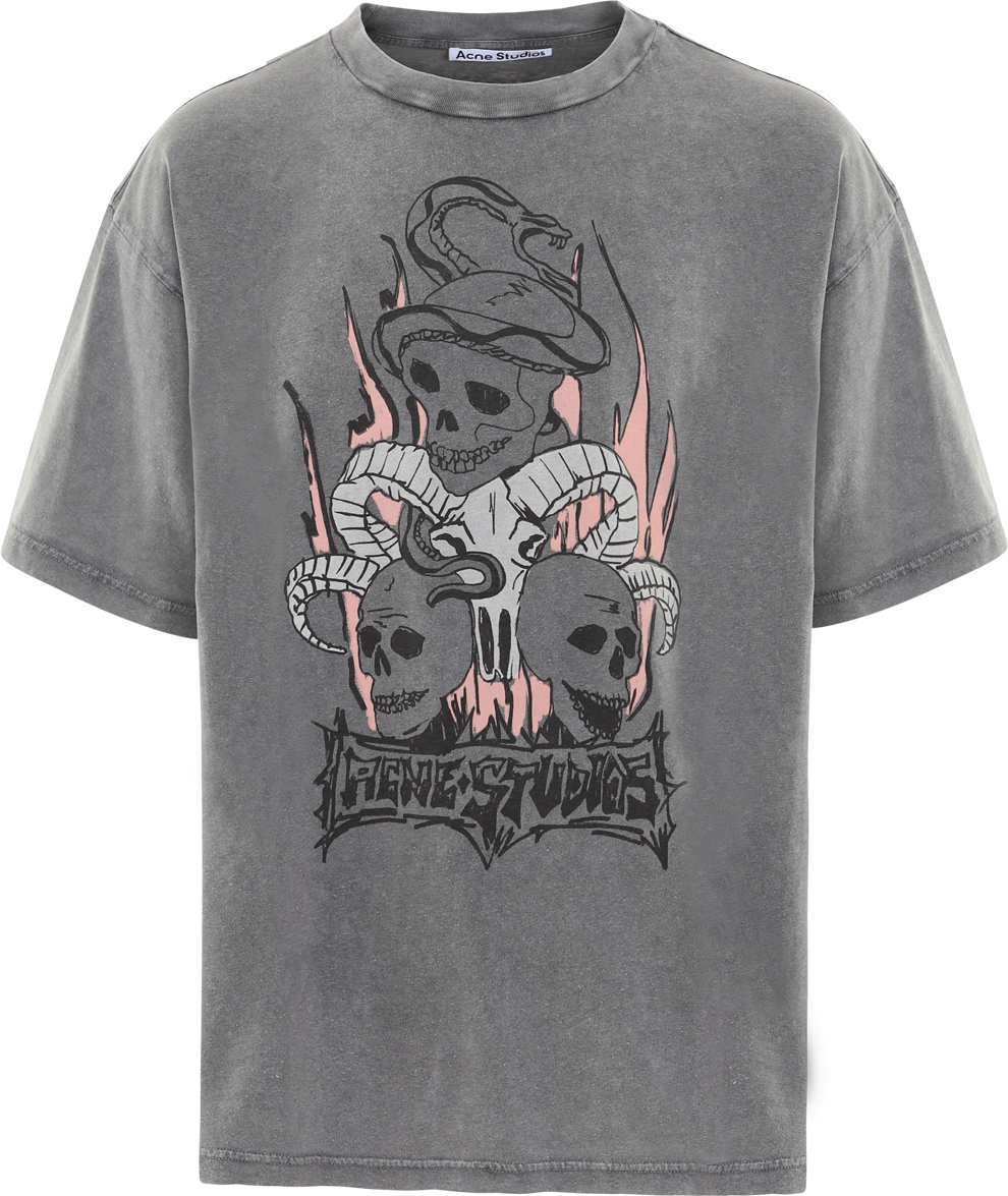 Acne Studios Heren Skeleton T-Shirt Grijs Grijs