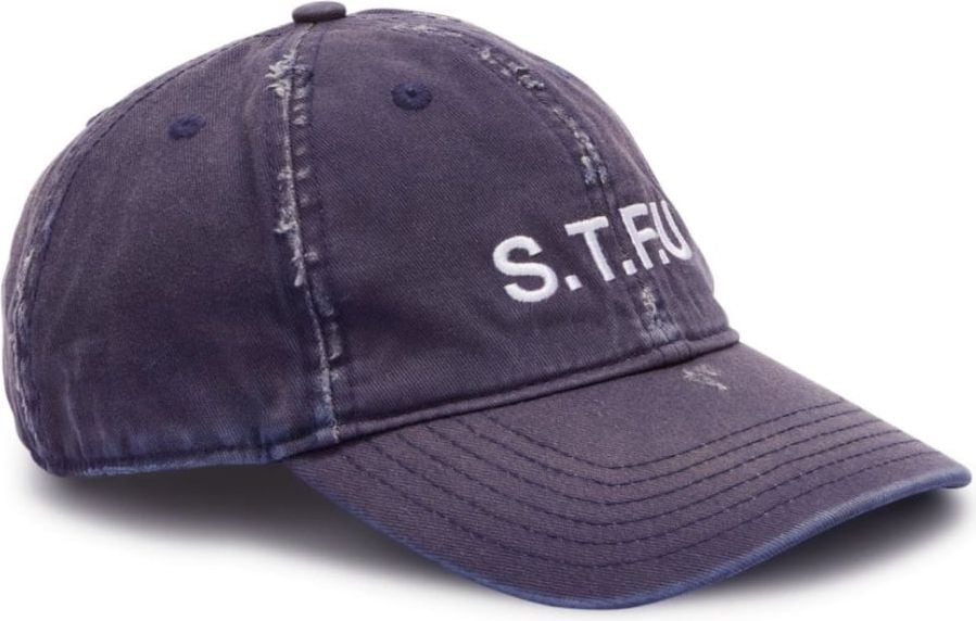 Heron Preston Stfu Distressed Logo Baseball Cap Blauw